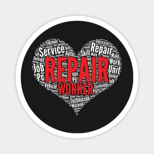 Repair worker Heart Shape Word Cloud Design print Magnet